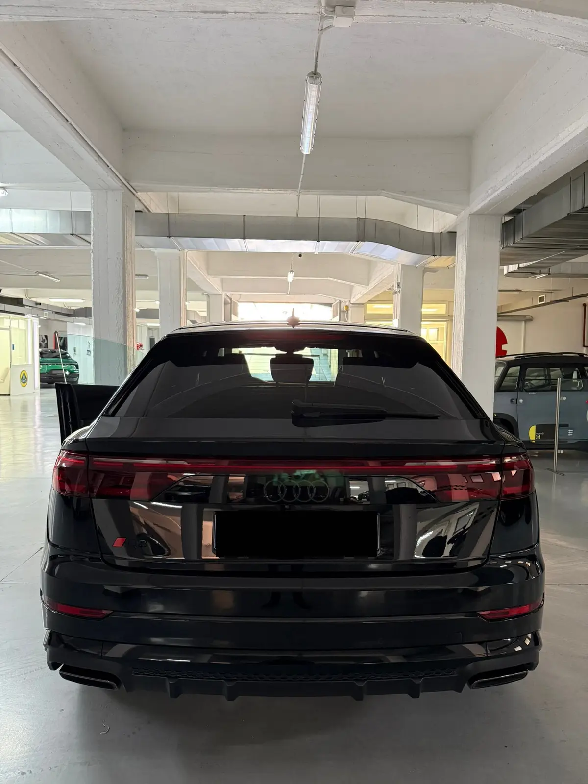 Audi Q8 2025, interior — Zurich Luxury Car Rental, Zurich. Audi Q8 in Zurich The Audi Q8 2025 is available to rent in Zurich as a five-seat SUV with…