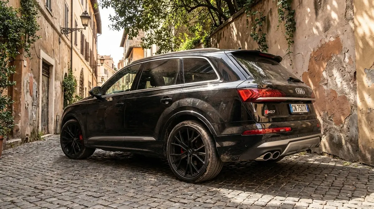 Audi SQ7 7seater 2023, front view — Zurich Luxury Car Rental, Zurich. Audi SQ7 7seater in Zurich The Audi SQ7 7seater is available to rent in Zurich as a…