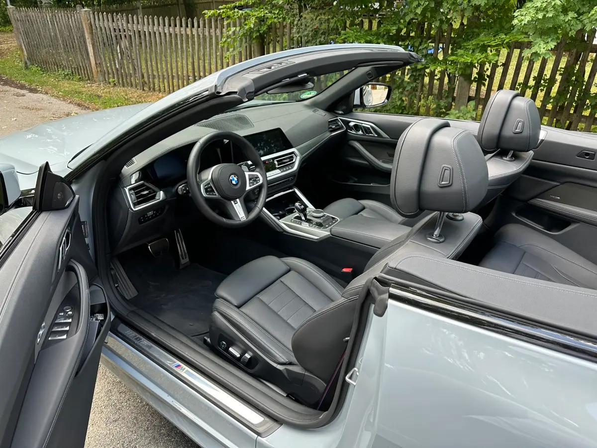 BMW 430i Cabrio 2023, interior — Zurich Luxury Car Rental, Zurich. BMW 430i Cabrio in Zurich The BMW 430i Cabrio 2023 is available to rent in Zurich as a…