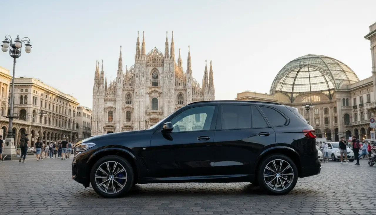 BMW X5 4.0i M 2025, rear view — Zurich Luxury Car Rental, Zurich. BMW X5 4.0i M in Zurich The BMW X5 4.0i M is available for rental in Zurich as a 2025 SUV…