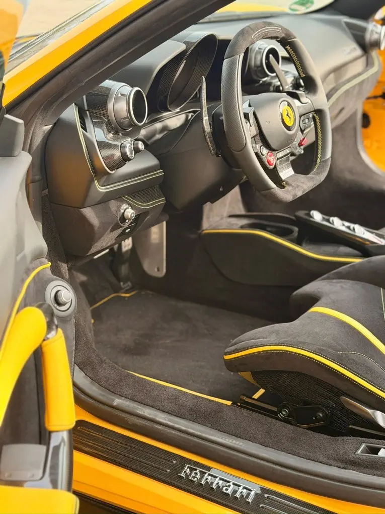 Ferrari F8 SPIDER 2023, interior — Zurich Luxury Car Rental, Zurich. Ferrari F8 SPIDER in Zurich The Ferrari F8 SPIDER 2023 is available to rent in Zurich as…