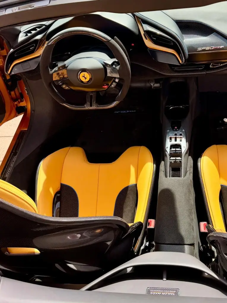 Ferrari SF90 Spider Tailor Made 2025, dashboard — Zurich Luxury Car Rental, Zurich. Ferrari SF90 Spider Tailor Made in Zurich The Ferrari SF90 Spider Tailor Made is offered…