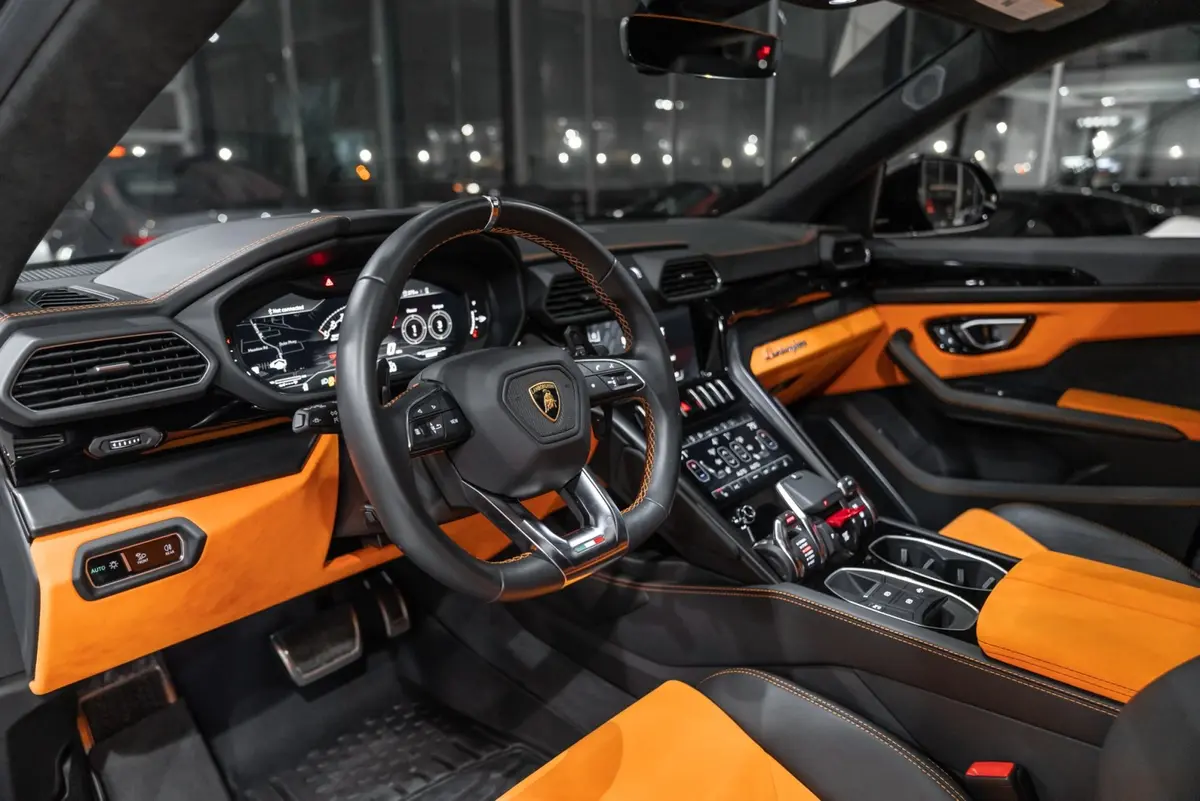 Lamborghini Urus S 2024, dashboard — Zurich Luxury Car Rental, Zurich. Lamborghini Urus S in Zurich The Lamborghini Urus S, model year 2024, is available for…