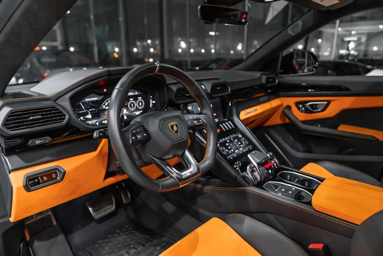 Lamborghini Urus S 2024, dashboard — Zurich Luxury Car Rental, Zurich. Lamborghini Urus S in Zurich The Lamborghini Urus S, model year 2024, is available for…