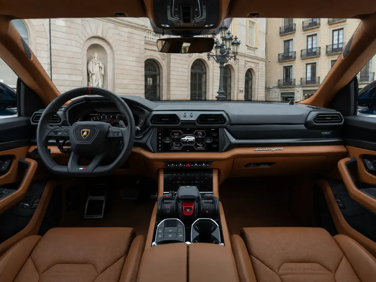 Lamborghini Urus SE 2025, dashboard — Zurich Luxury Car Rental, Zurich. Lamborghini Urus SE in Zurich The Lamborghini Urus SE, model year 2025, is available for…