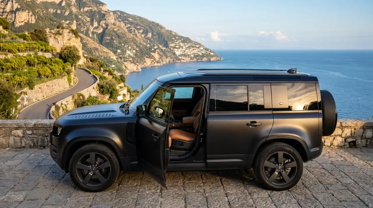 Land Rover Defender 2024, interior — Zurich Luxury Car Rental, Zurich. Land Rover Defender in Zurich The Land Rover Defender 2024 is available for rental in…