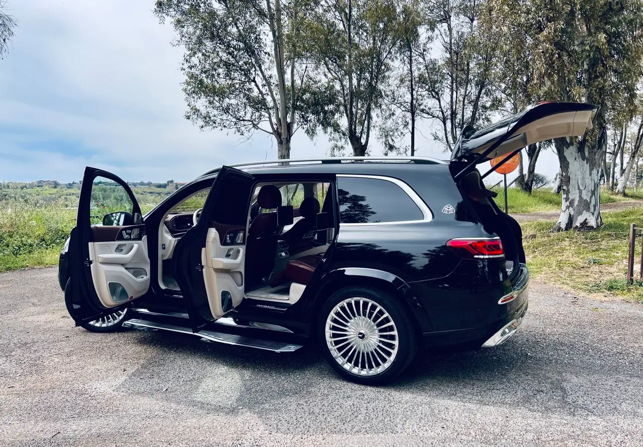 Mercedes Benz GLS Maybach 2022, rear view — Zurich Luxury Car Rental, Zurich. Mercedes Benz GLS Maybach in Zurich The Mercedes Benz GLS Maybach, a 2022 model, is…