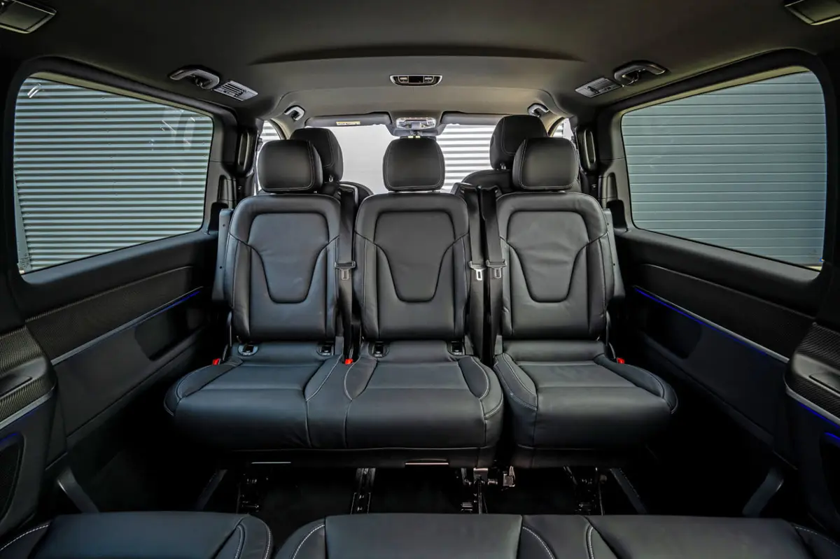 Mercedes Benz V300 8 seats 2025, interior — Zurich Luxury Car Rental, Zurich. Mercedes Benz V300 8 seats in Zurich The Mercedes Benz V300 8 seats is available to rent…