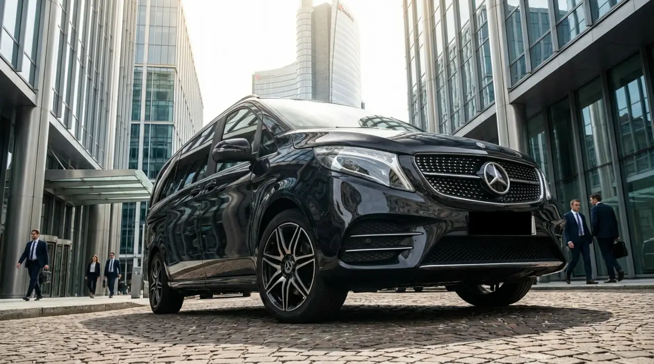 Mercedes V Class 2026, exterior — Zurich Luxury Car Rental, Zurich. Mercedes Benz V Class in Zurich The Mercedes V Class 2026 is available to rent in Zurich…