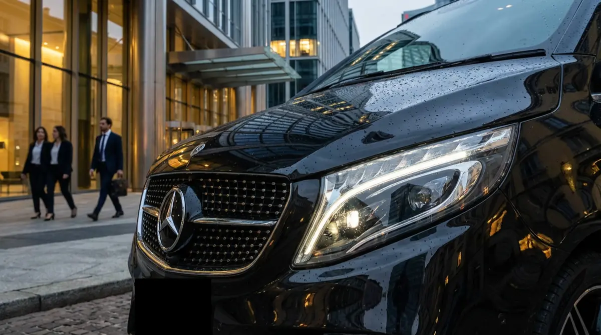 Mercedes V Class 2026, front view — Zurich Luxury Car Rental, Zurich. Mercedes Benz V Class in Zurich The Mercedes V Class 2026 is available to rent in Zurich…