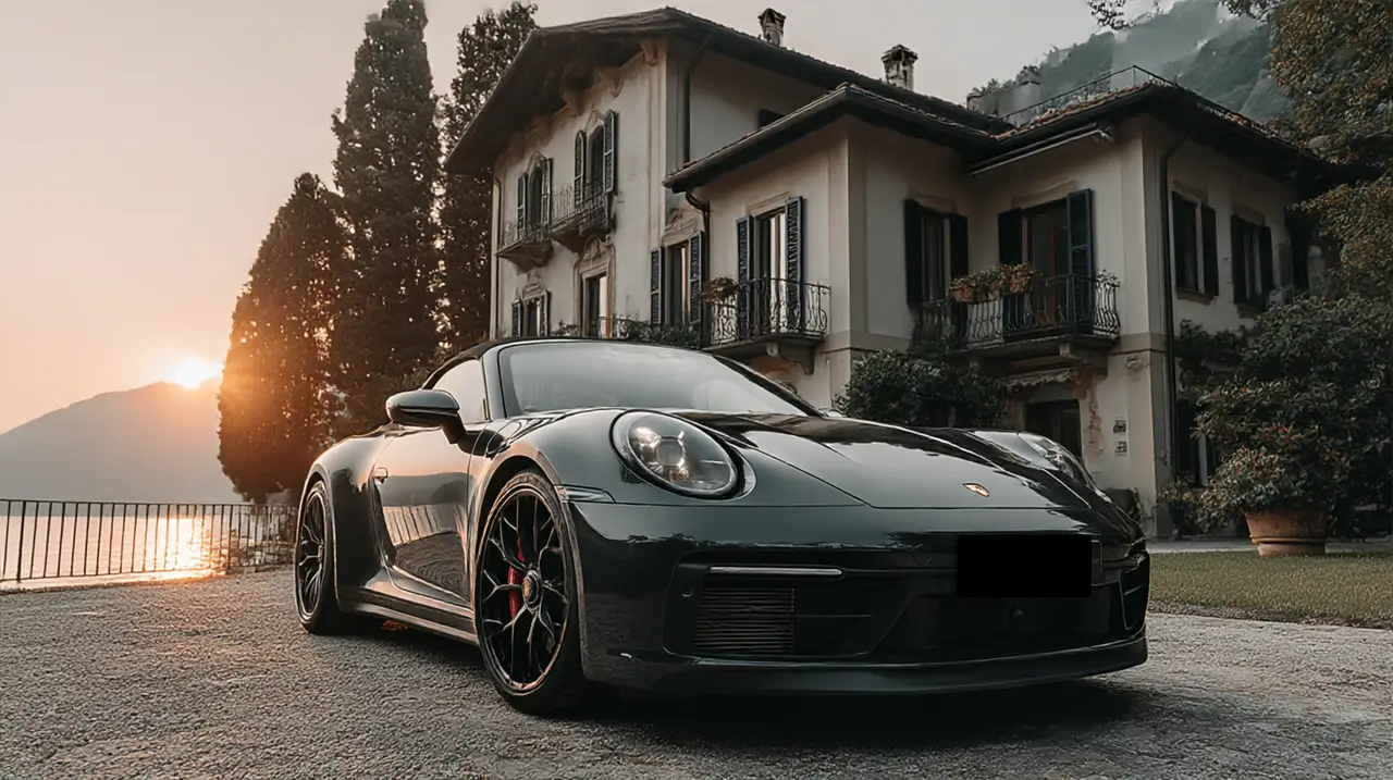 Porsche 992 Carrera 4 GTS Cabrio 2024, rear view — Zurich Luxury Car Rental, Zurich. Porsche 992 Carrera 4 GTS Cabrio in Zurich The Porsche 992 Carrera 4 GTS Cabrio, year…