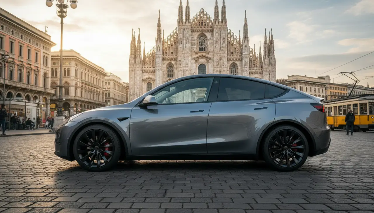 Tesla Model Y Long Range 2023, rear view — Zurich Luxury Car Rental, Zurich. Tesla Model Y Long Range in Zurich The Tesla Model Y Long Range 2023 is available to rent…